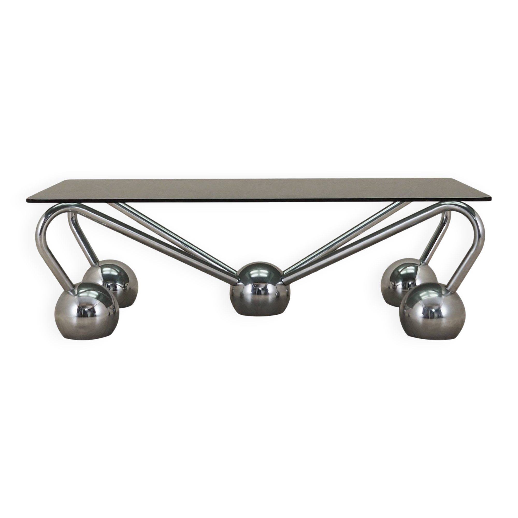 Glass coffee table, Italian design, 1970s, manufactured in Italy