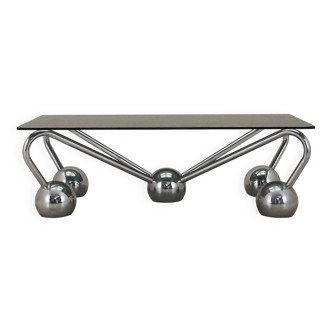 Glass coffee table, Italian design, 1970s, manufactured in Italy