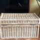 Rattan and leather trunk