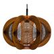 Scandinavian suspension lamp wood and wire 70s