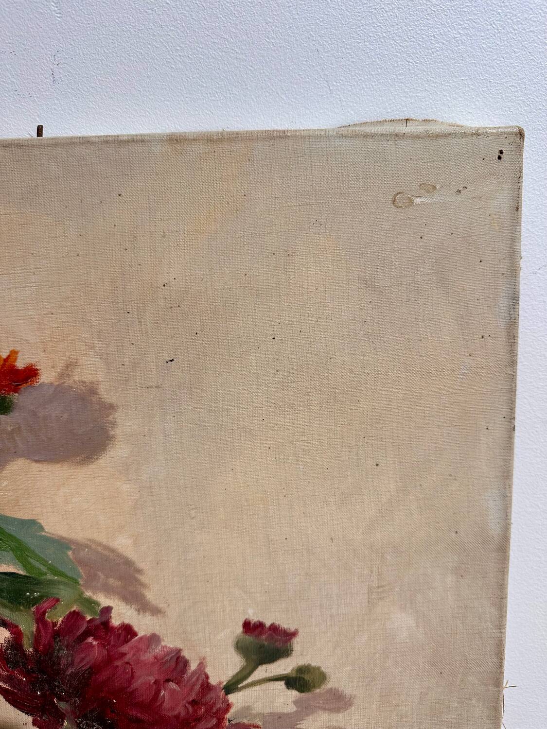 Tableau huile sur toile nature morte 100x50cm