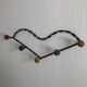 Portemanteau vintage 1960 coeur 5 patères boules bois - 60 cm