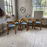 Set of 6 oak chairs with armrests Ate Van Apeldoorn