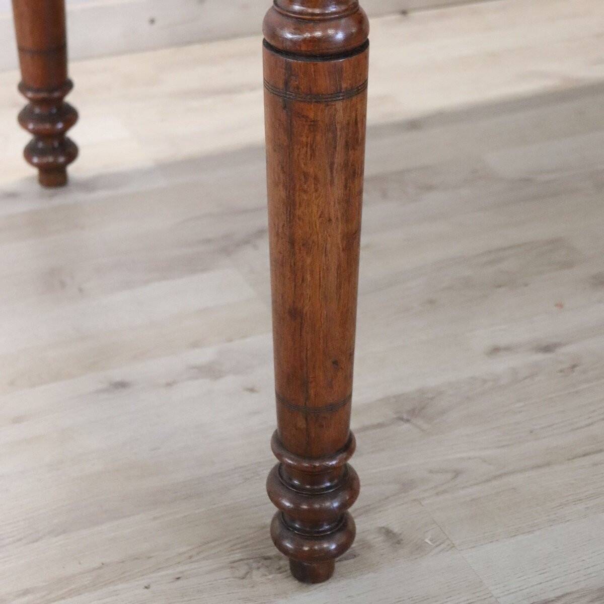 Antique Desk In Walnut, Italy Mid 19th Century, Restored
