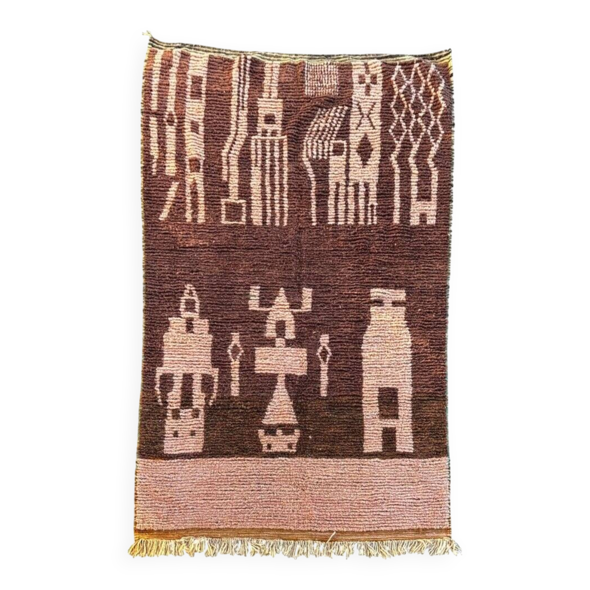 Moroccan Berber rug, Bohemian Boujad in wool.