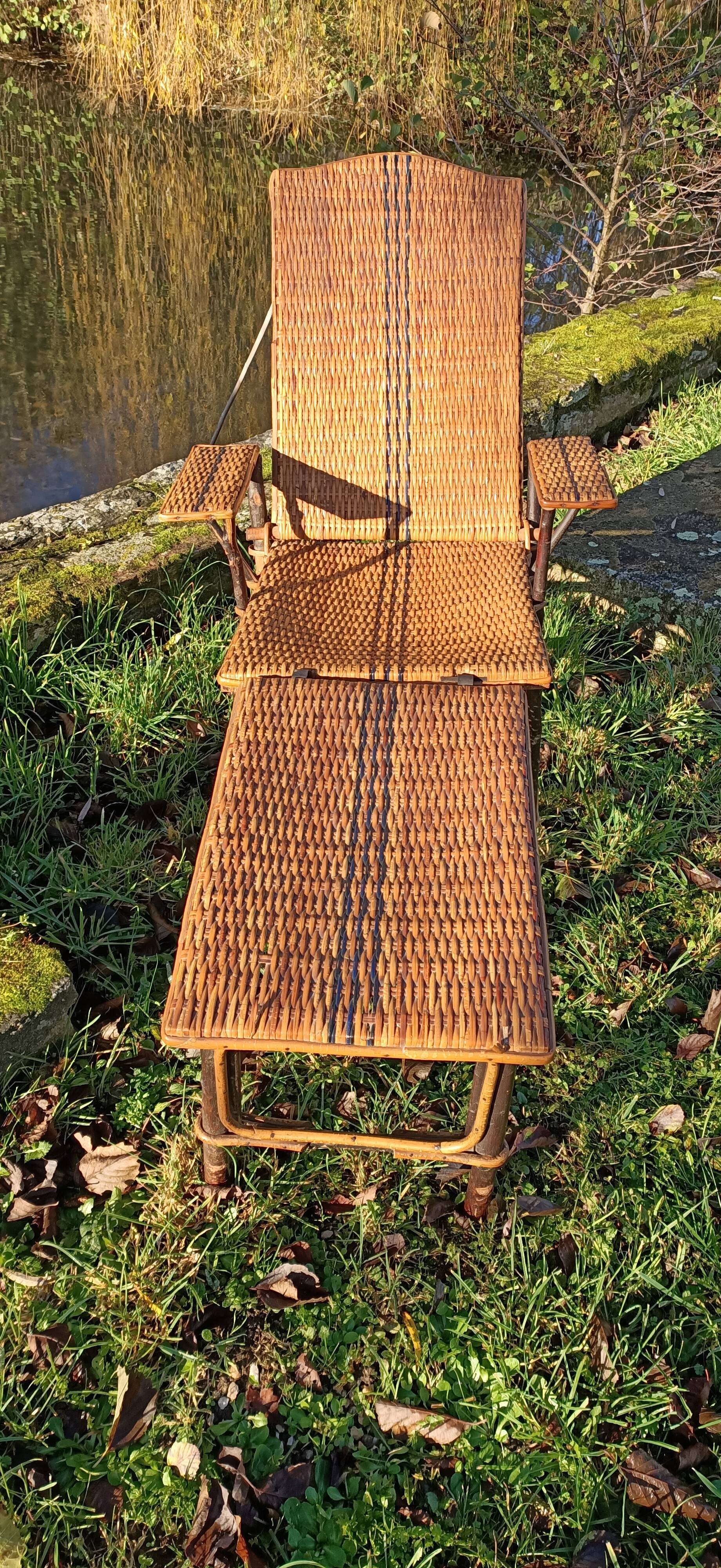 Very old vintage wicker lounge chair