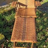 Chaise longue osier trés ancienne vintage