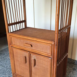 Rattan library and vintage bamboo