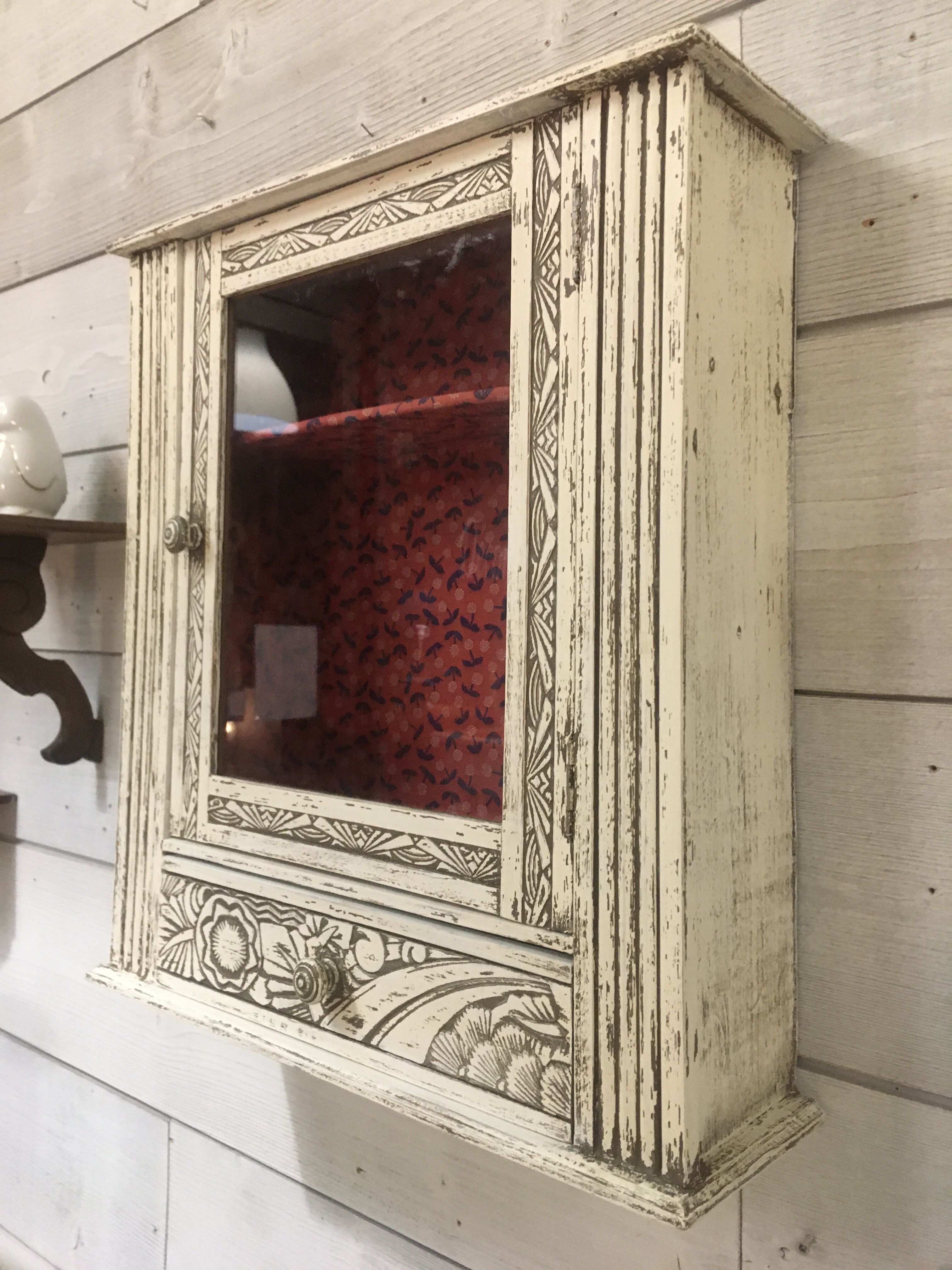 Patinated wall cabinet