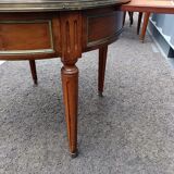 Table basse bouillotte ancienne plateau marbre style louis xvi