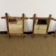 Suite of three antique mirrors in bamboo and rattan