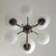 Large Mid Century Chandelier / Vintage Copper Gooseneck Pendant Light / Space Age / Yugoslavia 80's