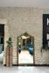 Antique mirror 160.5/87cm with gilt Louis XV style pediments