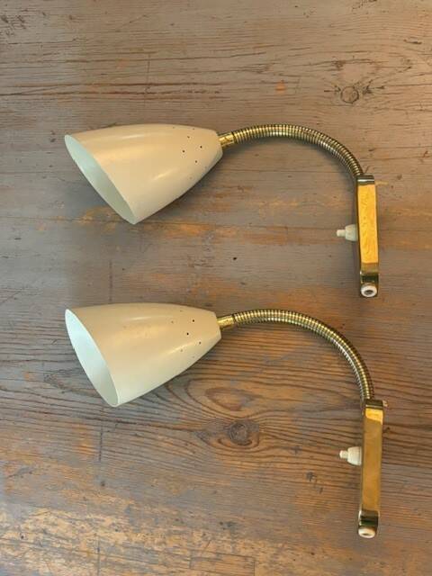 2 appliques laiton orientables - Danemark années 50/60