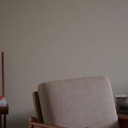 Modern Danish, Pair of Lounge Armchairs in Oak and Linen, Henning Kjærnulf, 1960s