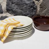 Set of 6 hollow plates in white porcelain Pillivuyt