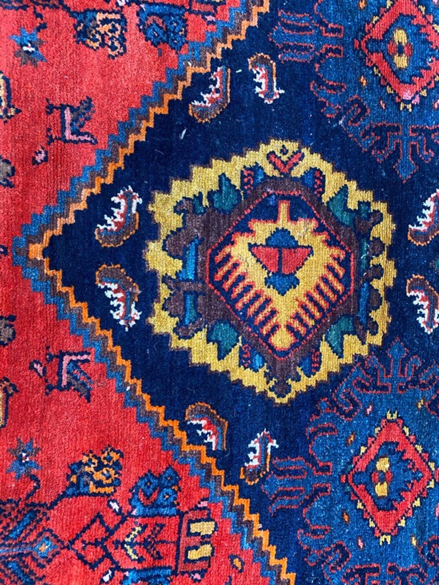 Tapis ancien persan Malayer couloir 109x525 cm