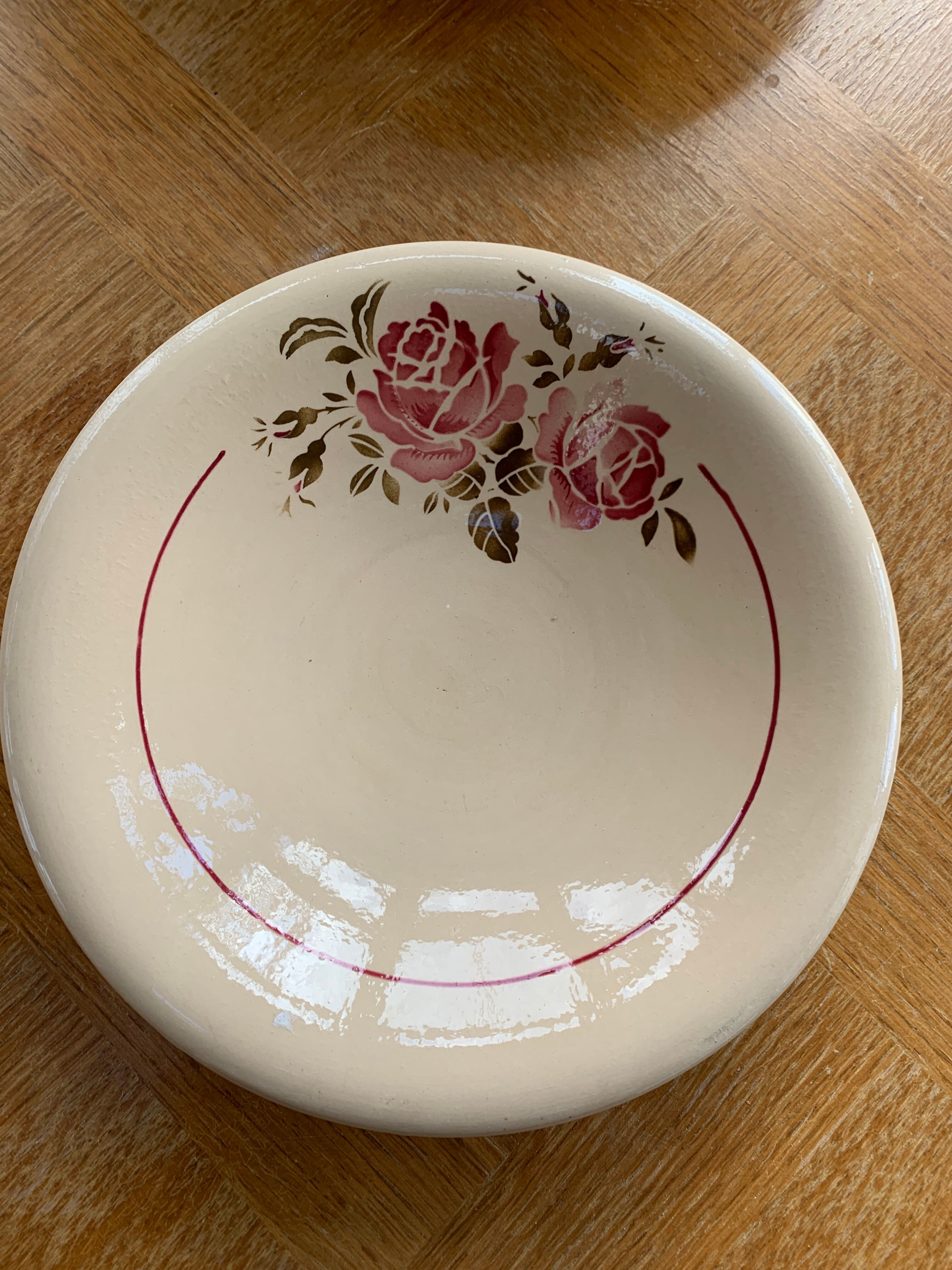 Two hollow dishes in glazed ceramic old model flora KG France luneville