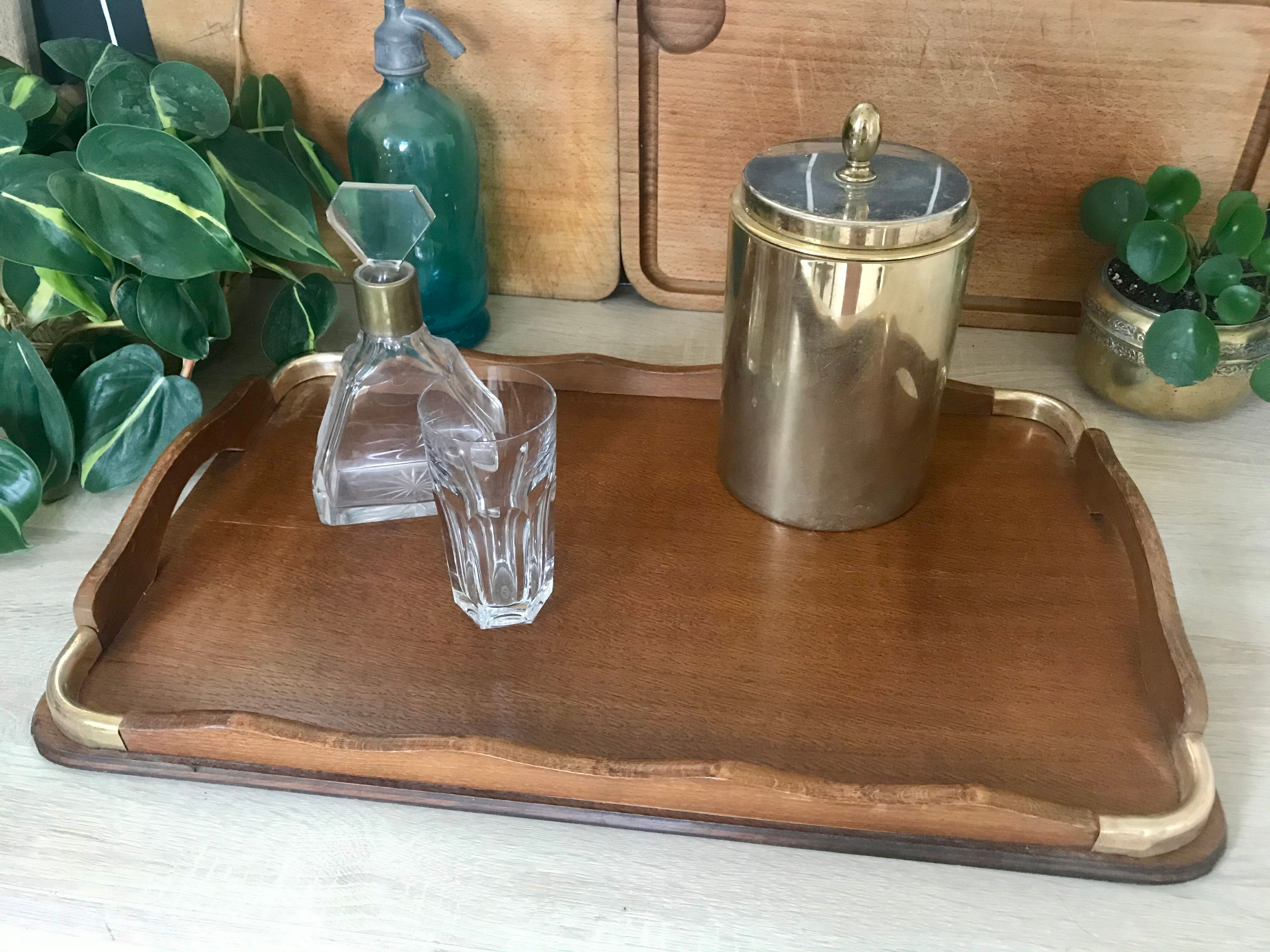 Wood and brass top 62X39