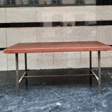Rectangular steel and wood table