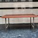 Rectangular steel and wood table