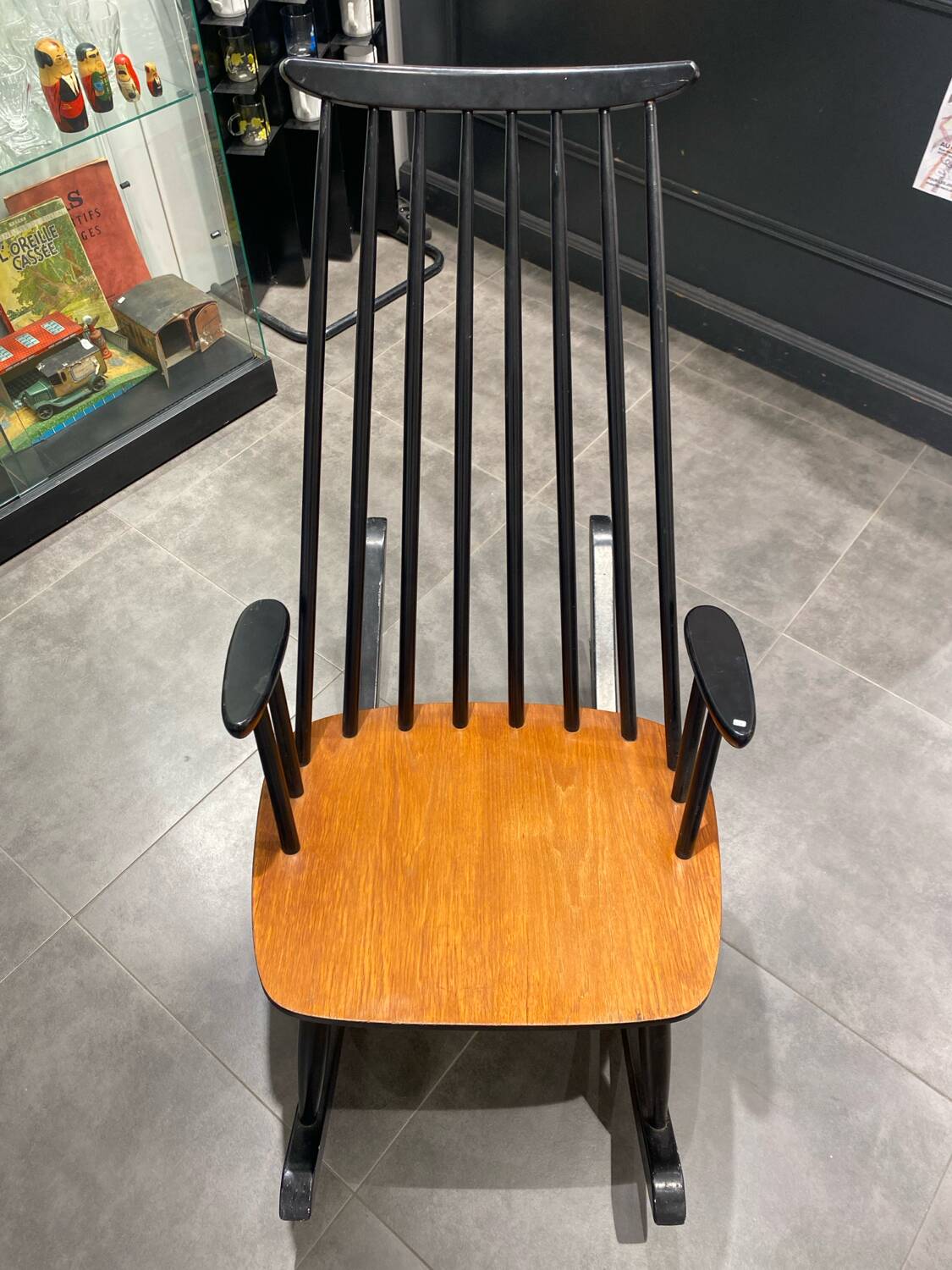Fauteuil à bascule vintage en hêtre par Varjosen Puunjalostus
