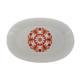 Plat ovale vintage décor fleurs orange 70s