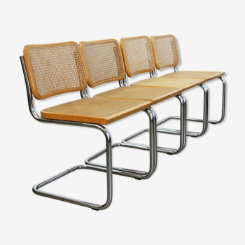 Set of four cesca dining chairs by Marcel Breuer