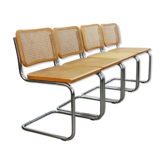 Set of four cesca dining chairs by Marcel Breuer