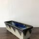 West Germany style blue ceramic planter or pot holder