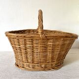 Braided wicker basket
