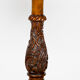Danish Biedermeier elm occasional table with carved base and drawer