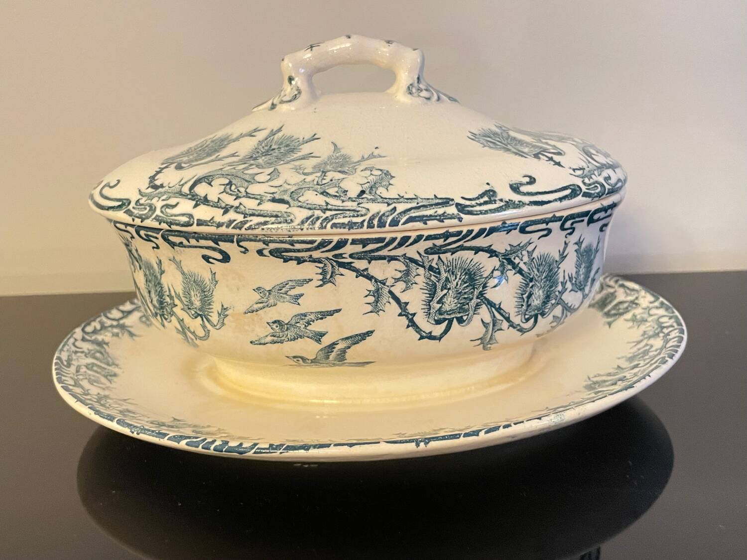 Longwy Ironstone Gravy Boat with Lid, Richelieu Model