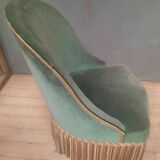 Fully upholstered chair called "toad"