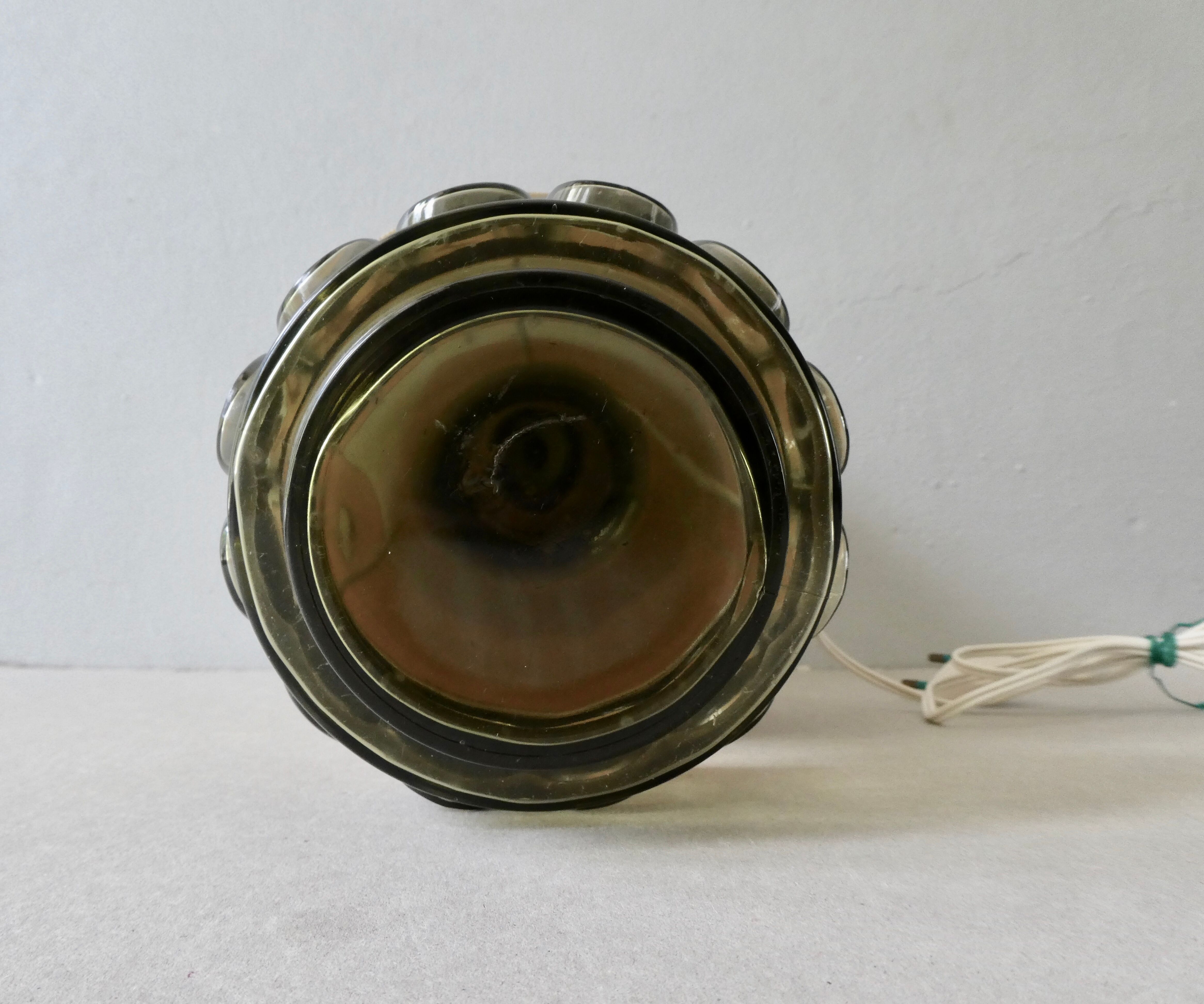 Khaki glass lamp, 70s