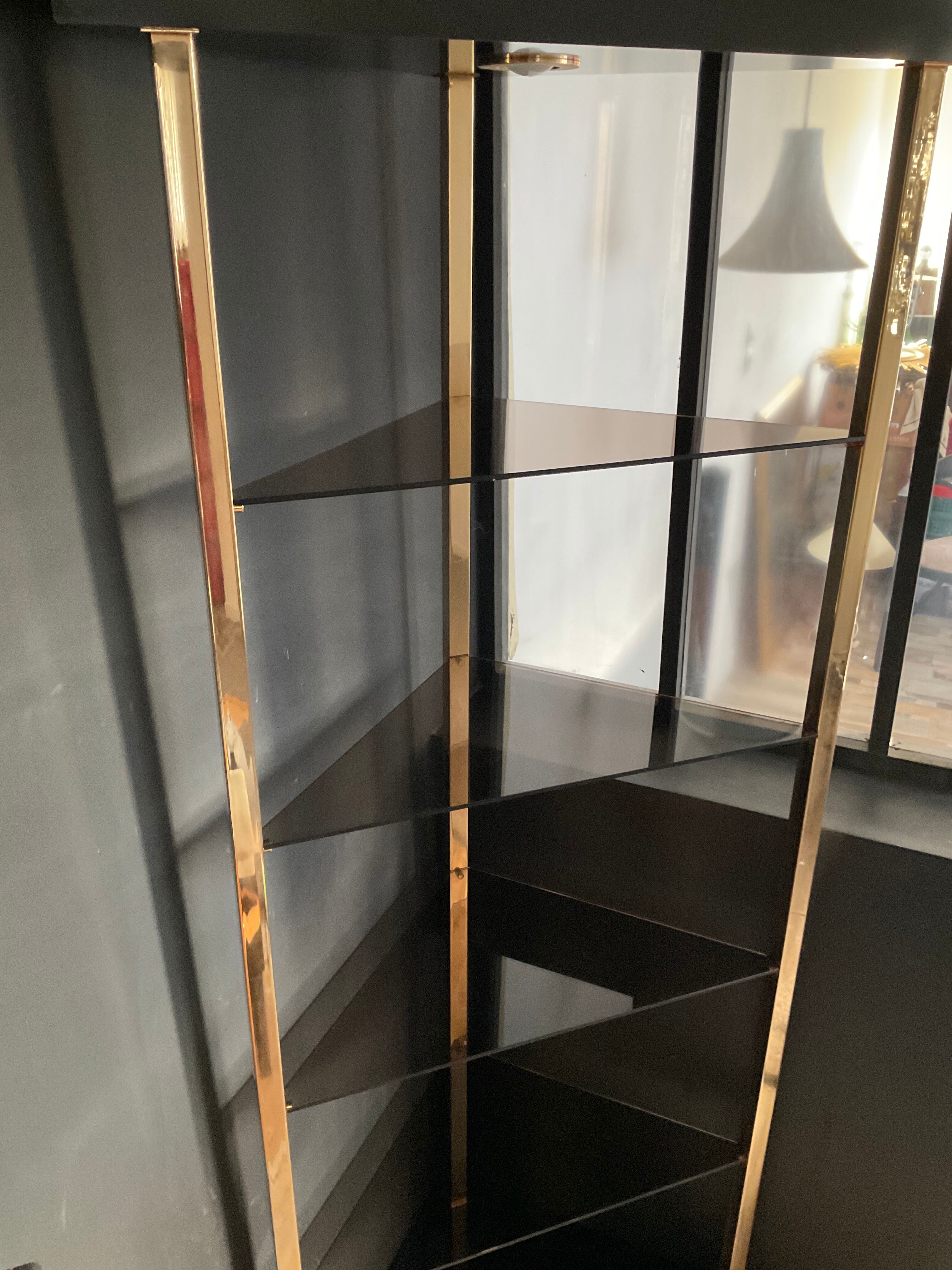 70s brass light shelf