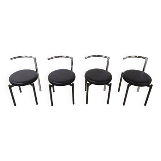 Set of 4 postmodern dining chairs, 1980s
