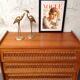 Vintage rattan dresser