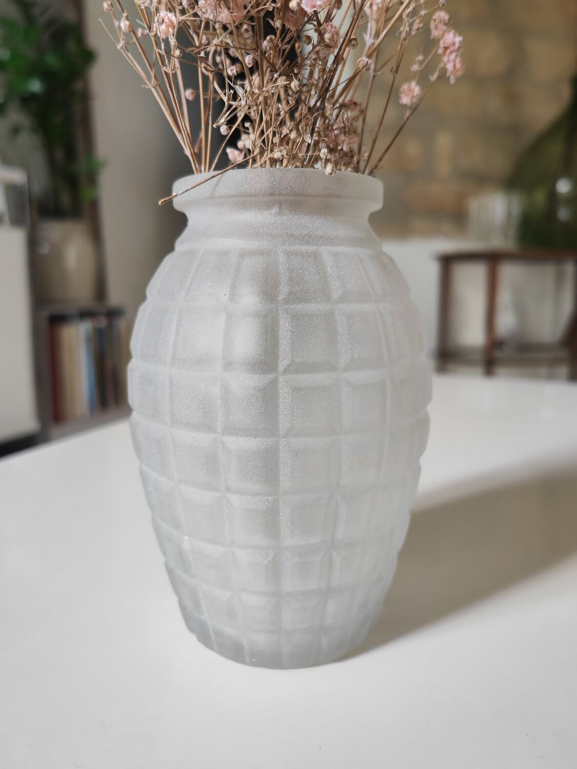 Moulded pressed glass vase