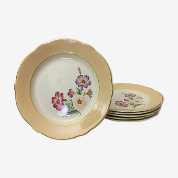 Lot de 6 assiettes plates « Lunéville » K&G France Modèle " Althea "