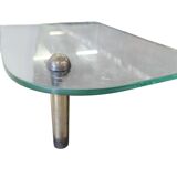 Vintage curved wooden sideboard / Art Deco wardrobe with mirror