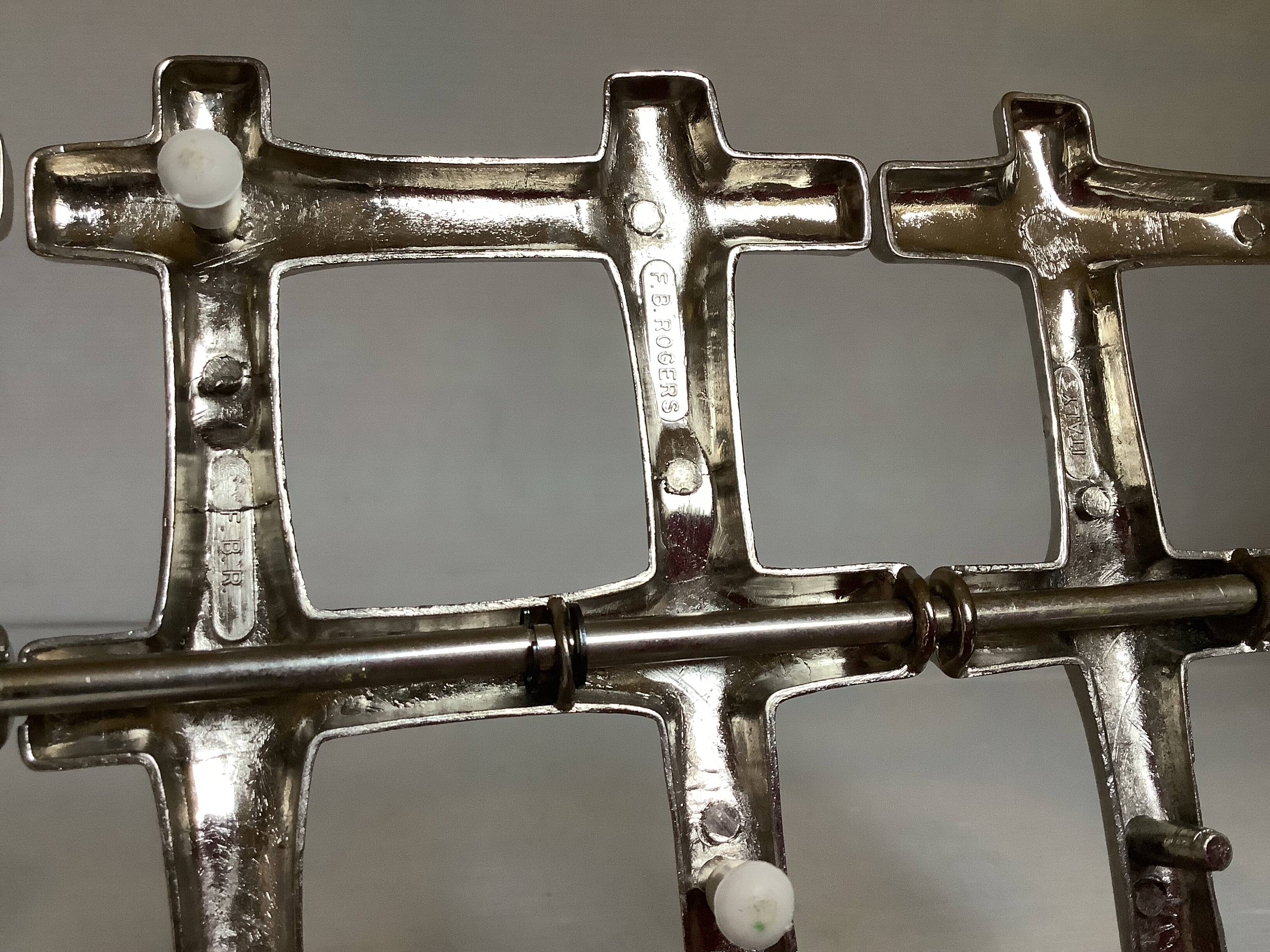 Large silver-plated bamboo trivet