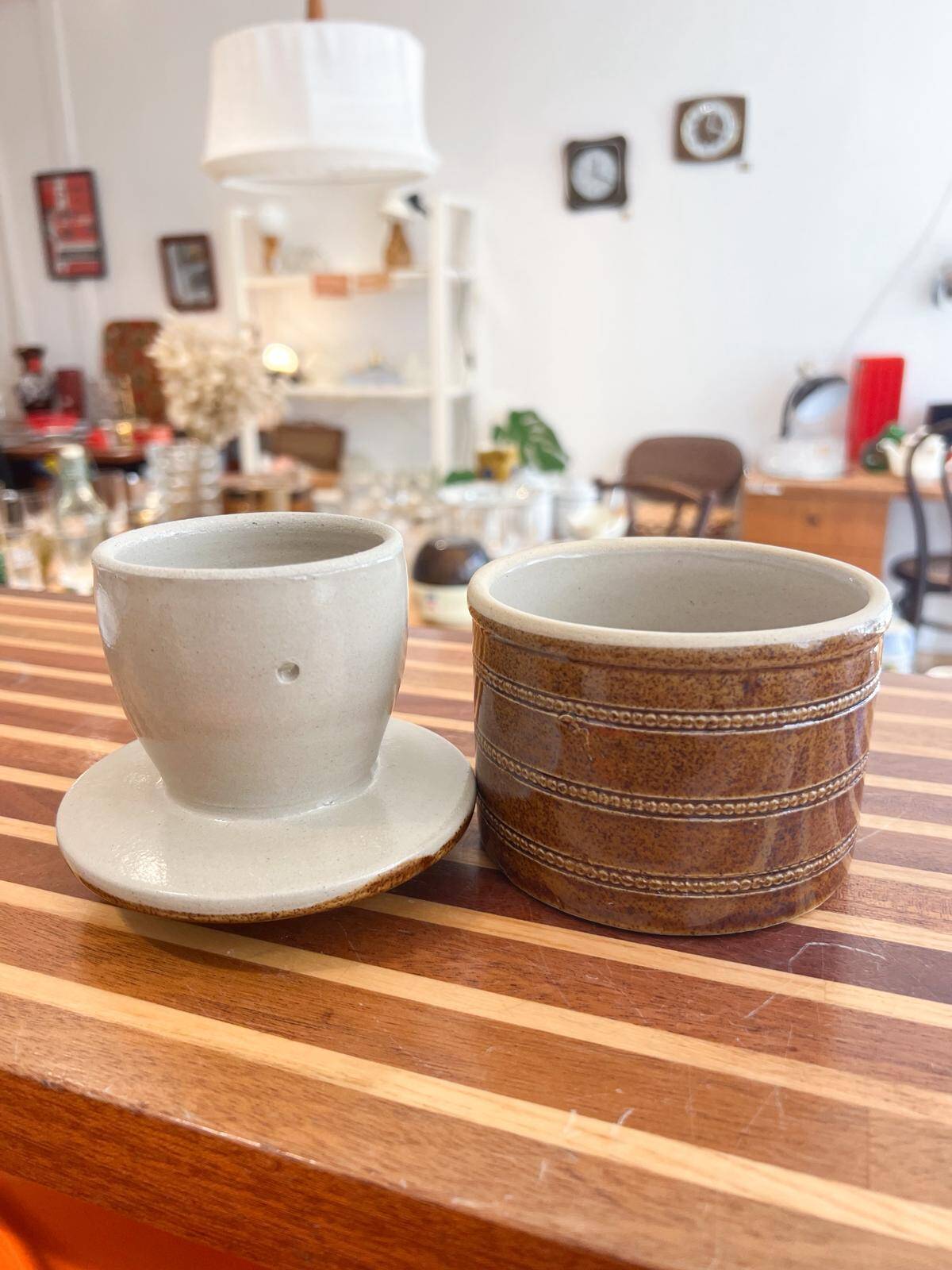 Antique ceramic butter dish
