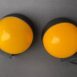 2 Space Age Visir V176 wall lamps designed by Lennart Centervall, 1970s vintage helmet lights