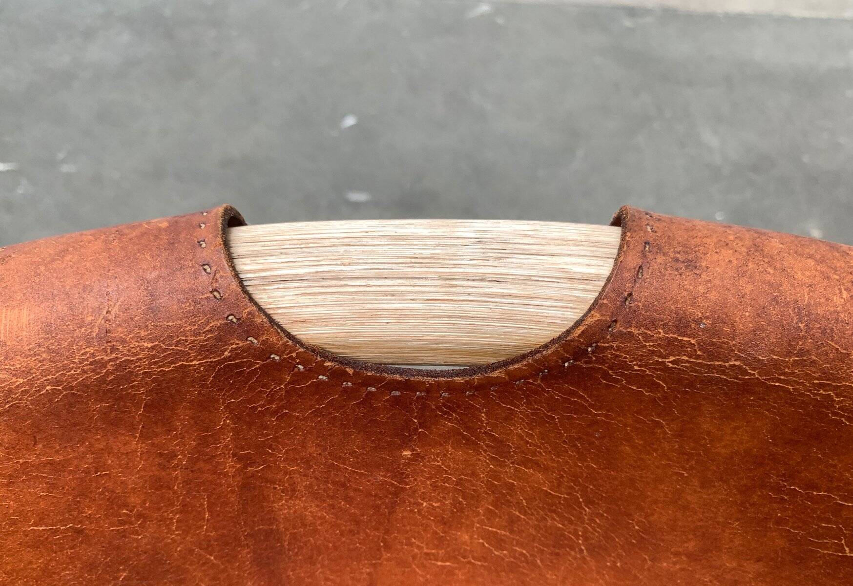 Mid-century safari lounge chair in bamboo and Danish leather, 1960s.