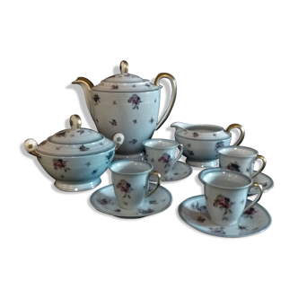 Service à café porcelaine de Limoges France époque Art Deco