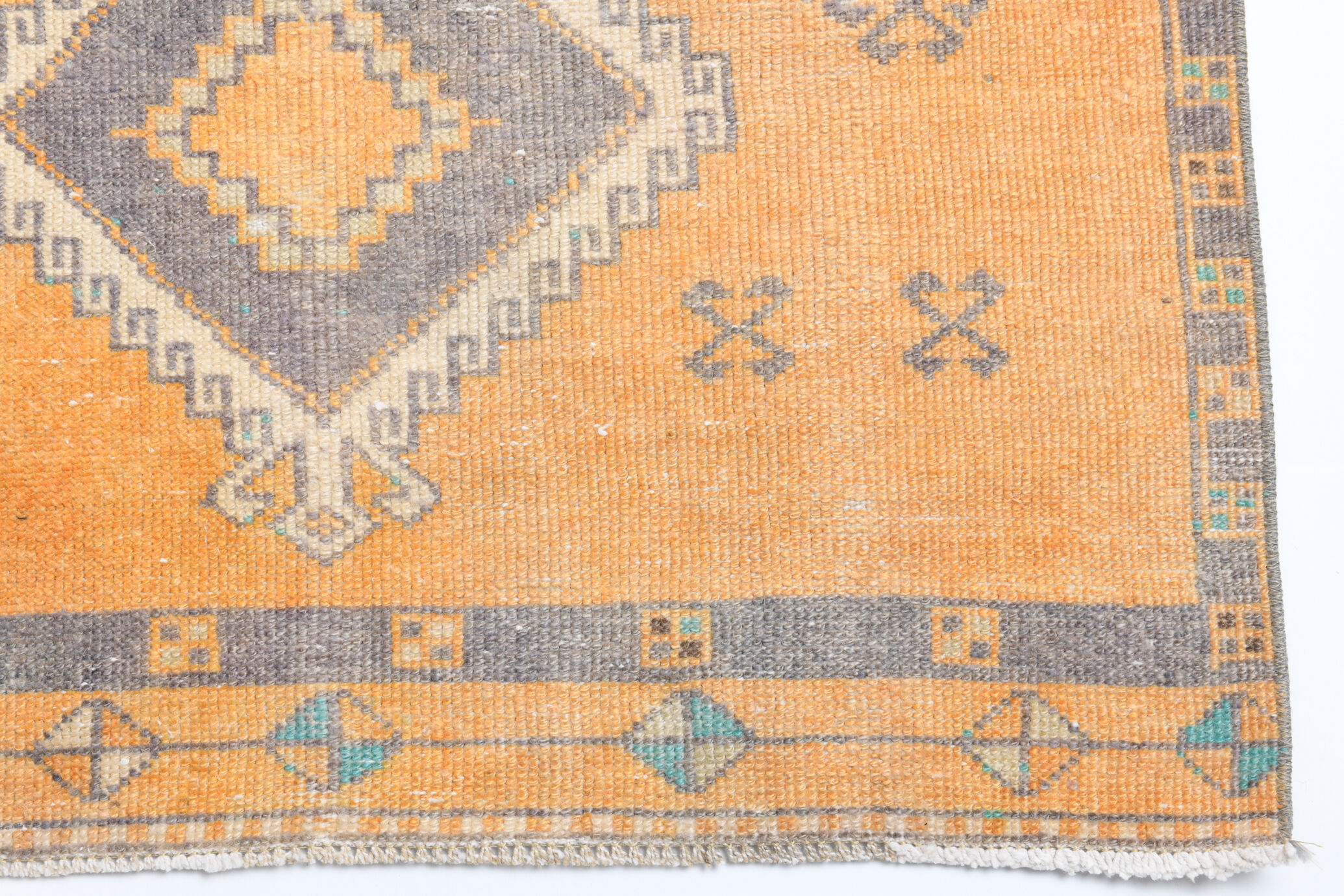 3x11 orange vintage runner rug, 88x341cm