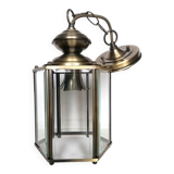 Lantern pendant light with beveled glasses