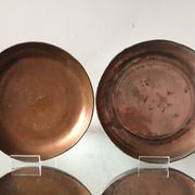 2 ottoman antique  plates bowls copper tin coated