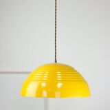 Lampe vintage restaurée en métal jaune, années 80